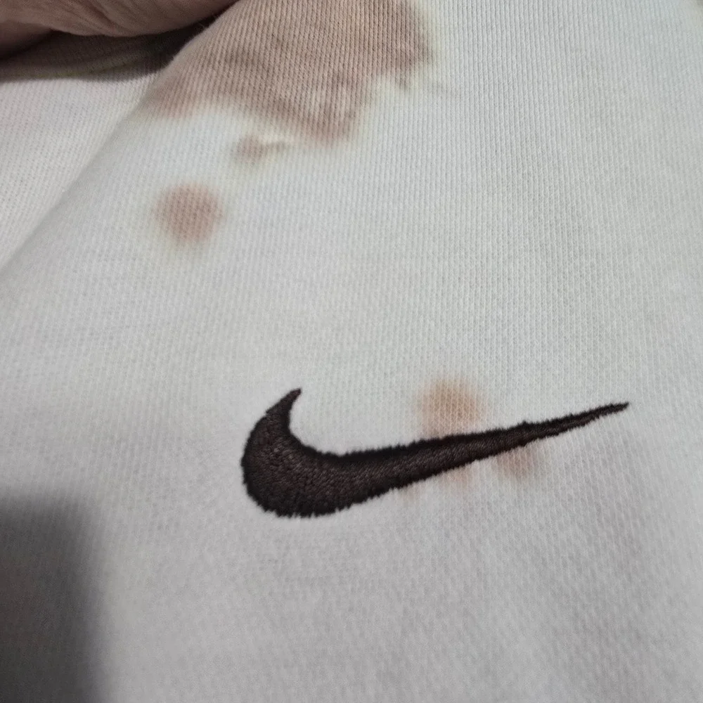 Nike Women Sportswear Tie Dye Cropped Fleece Sweatshirt Brown Lime Large 1878